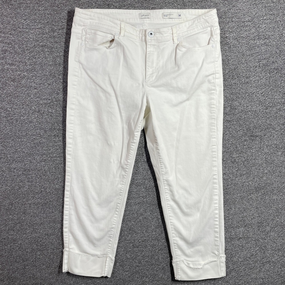 J. Jill Denim Authentic Fit Cropped Jeans White Size 14 Stretch Cotton Pants